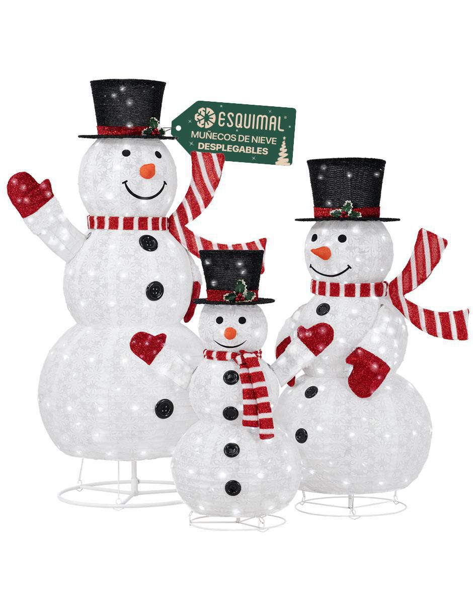 Figura decorativa de muñeco nieve Navidad Familia de Muñecos de Nieve Iluminados Figura decorativa de muñeco nieve Navidad Familia de Muñecos de Nieve Iluminados