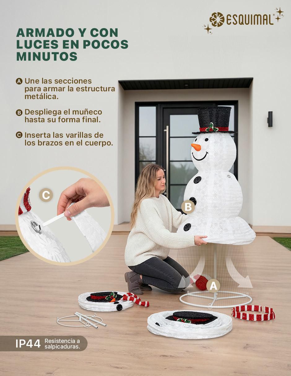 Figura decorativa de muñeco nieve Navidad Familia de Muñecos de Nieve Iluminados 3