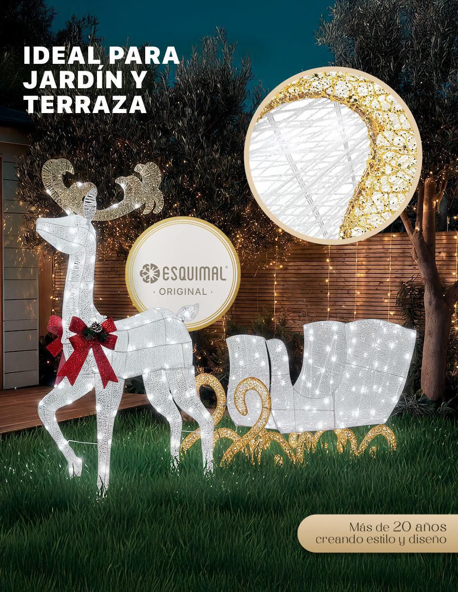 Figura decorativa de trineo Navidad Iluminados para Exterior 6