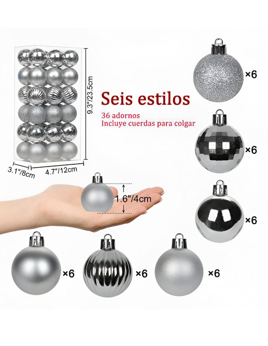 Set de esfera navideña con 36 piezas 3