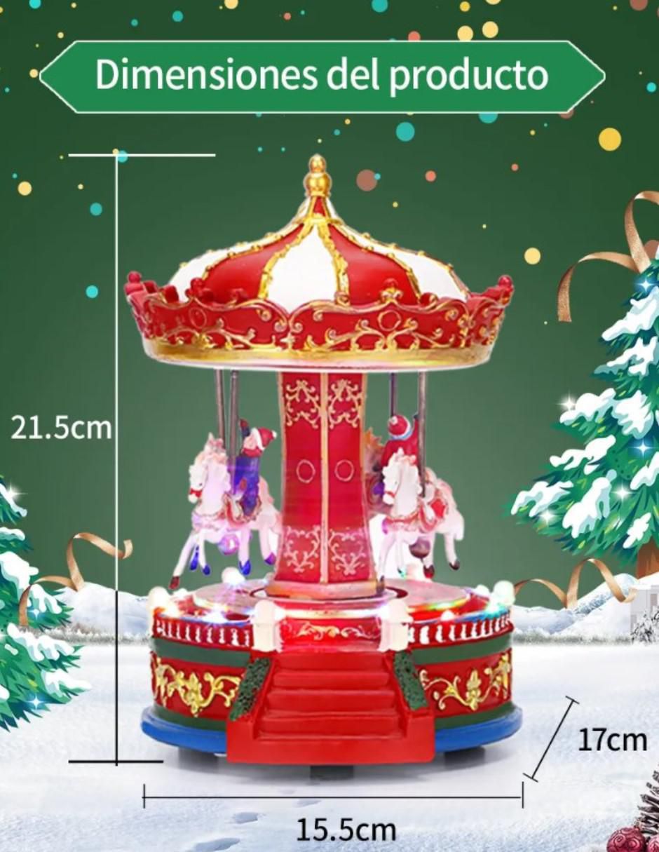 Figura decorativa de carrusel Navidad de resina 5