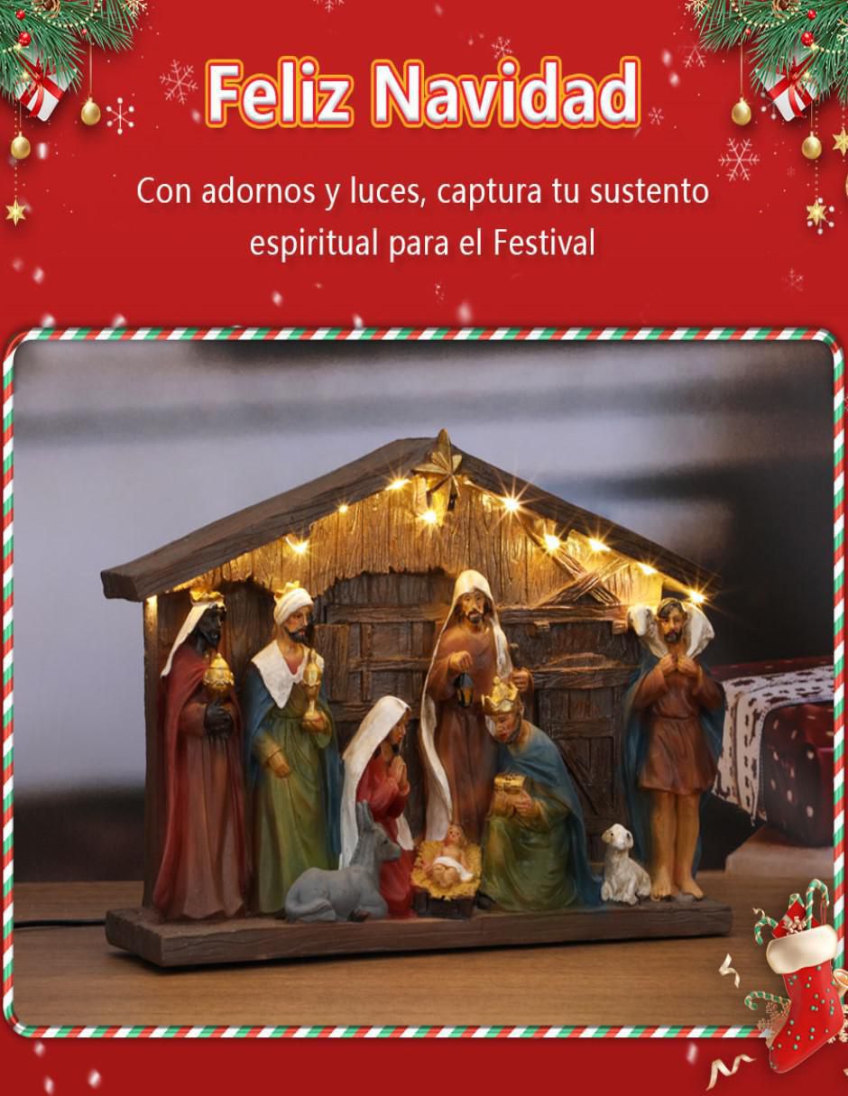 Figura decorativa de nacimiento Navidad de resina 2