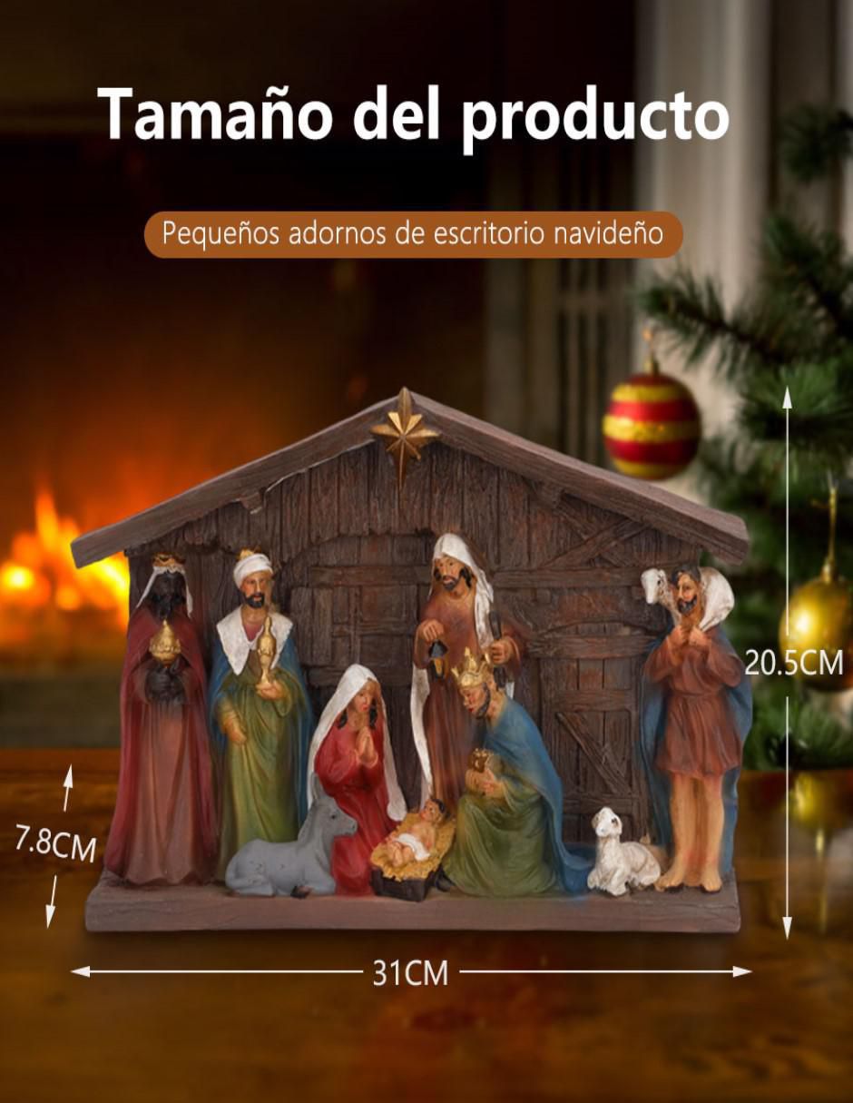 Figura decorativa de nacimiento Navidad de resina 4