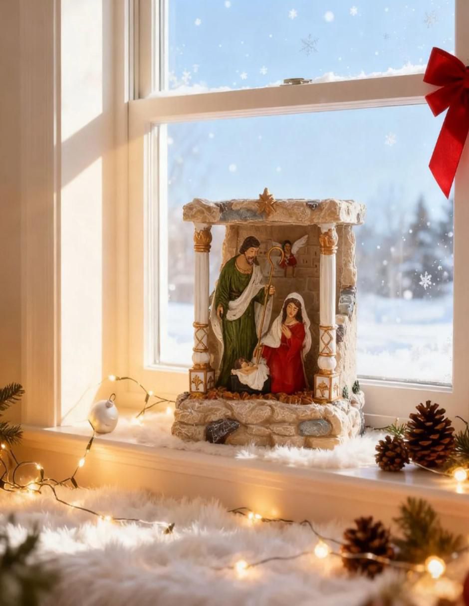Figura decorativa de nacimiento Navidad de resina 4