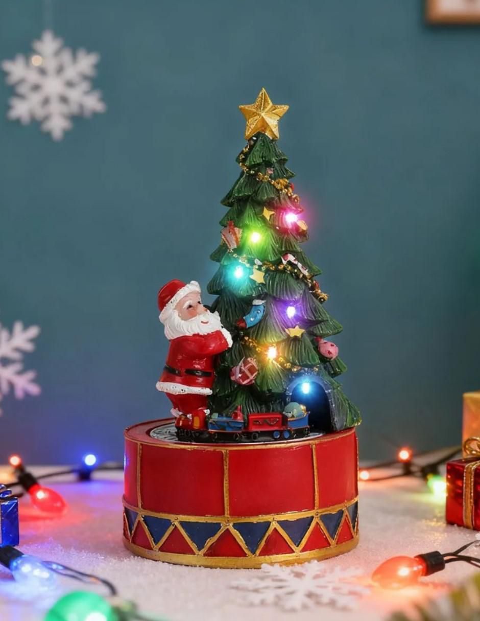 Figura decorativa de árbol navidad Navidad de resina 5