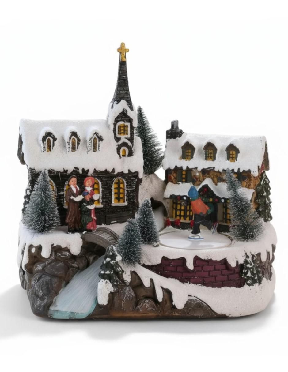Figura decorativa de villa Navidad de resina 1