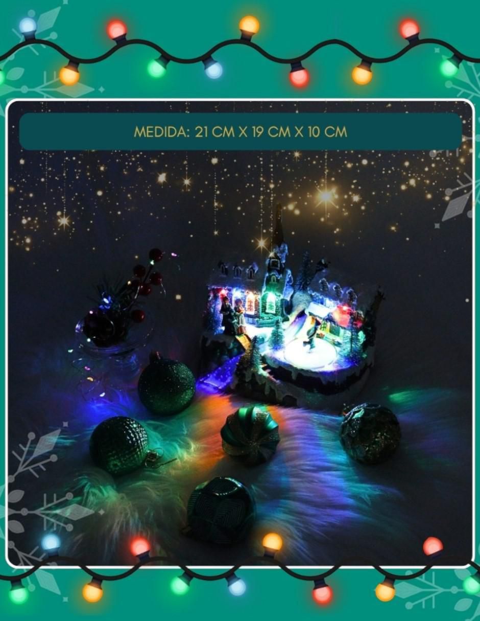Figura decorativa de villa Navidad de resina 5