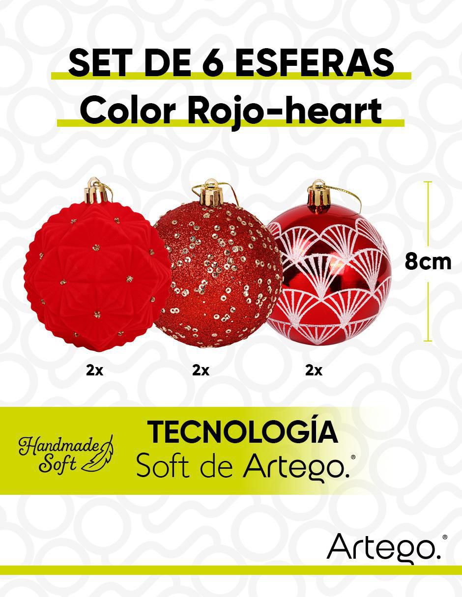 Set de esfera navideña artego handamade soft "con" 6 "piezas"