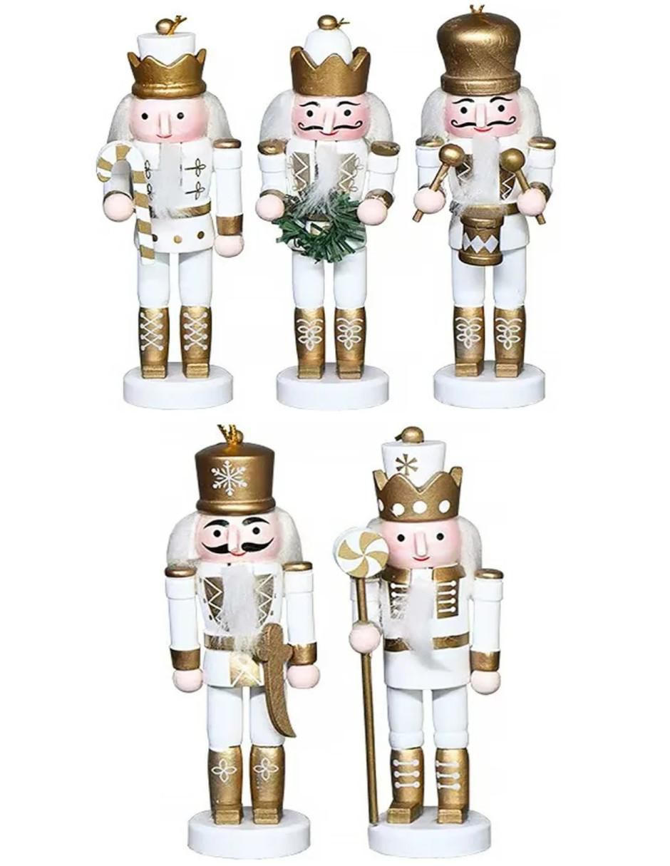 Set ornamento de cascanueces de madera