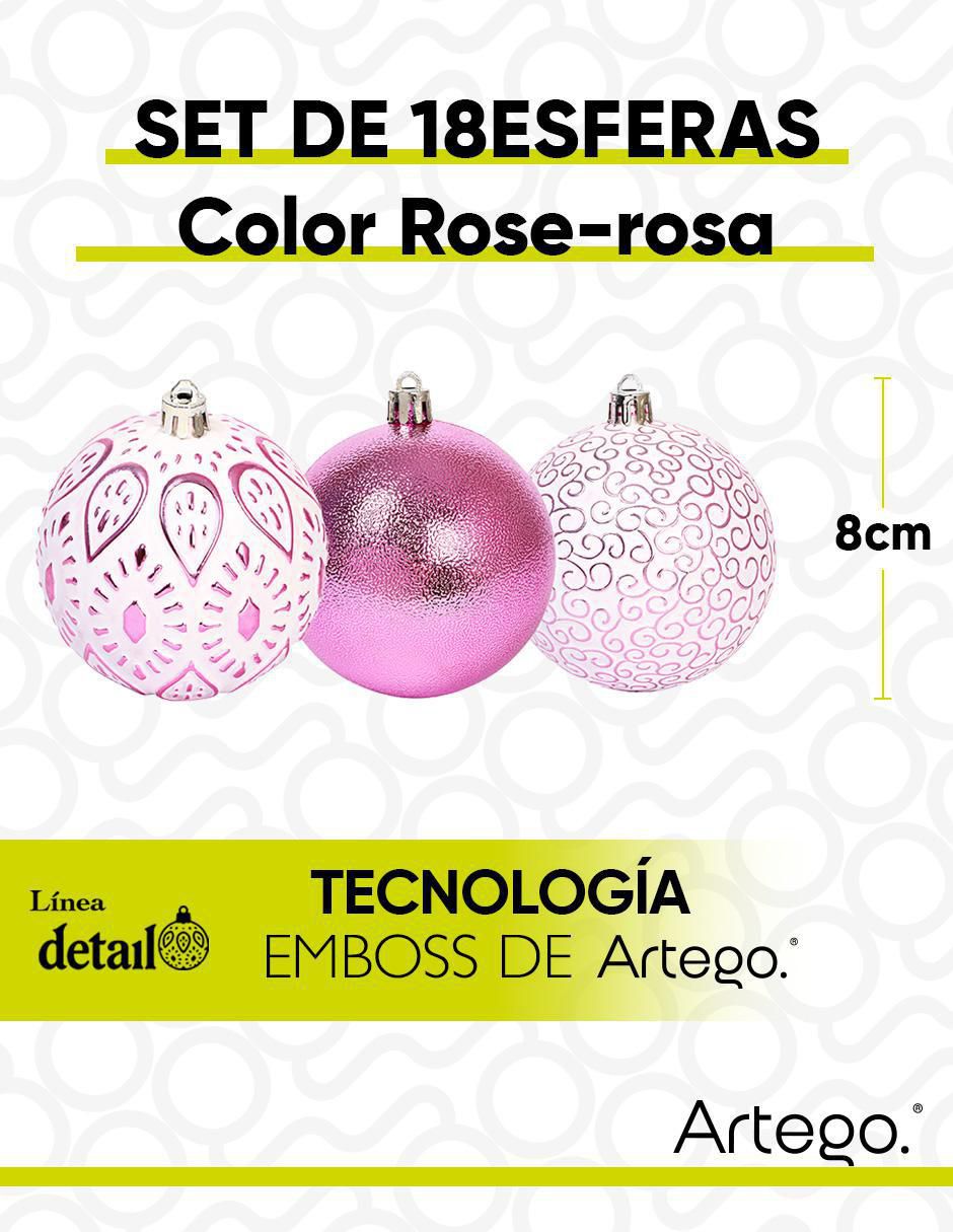 Set de esfera navideña Detail Rosé con 18 piezas 6