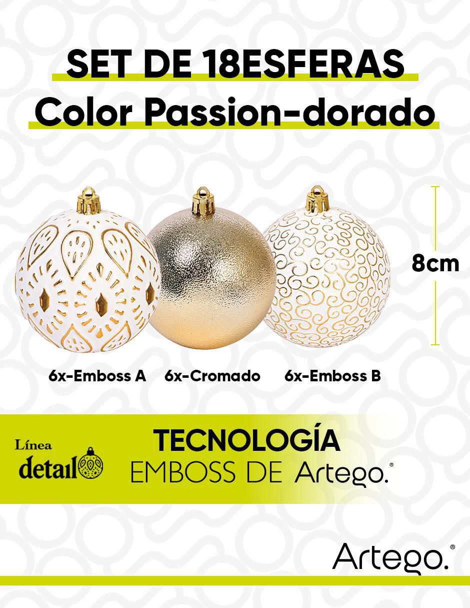 Set de esfera navideña Detail Passion con 18 piezas 6