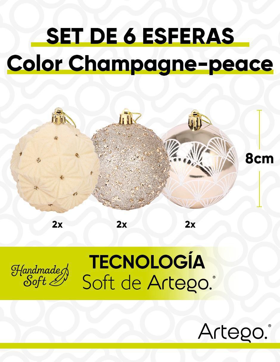 Set de esfera navideña Handamade Soft Peace con 6 piezas 6