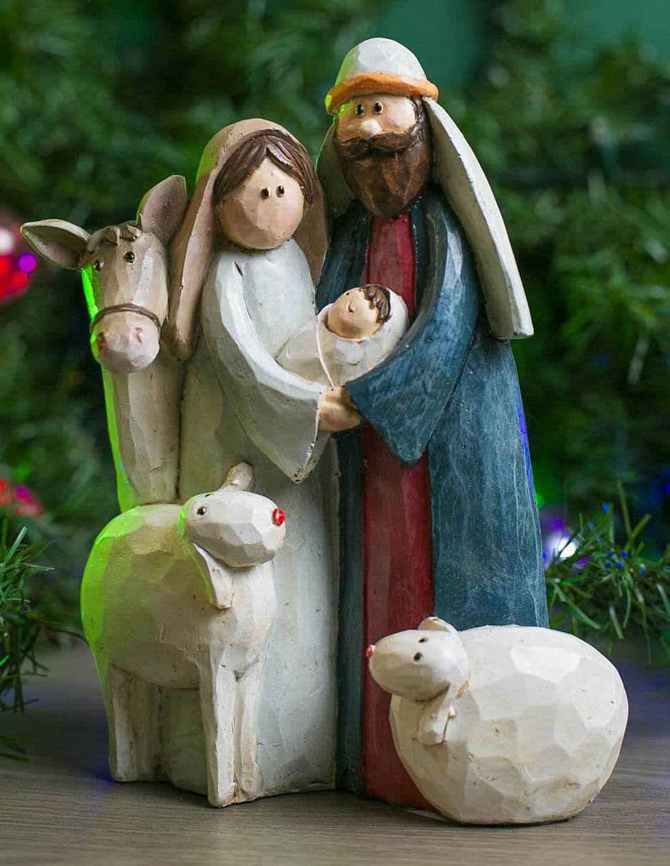Figura decorativa de nacimiento Navidad de resina 4