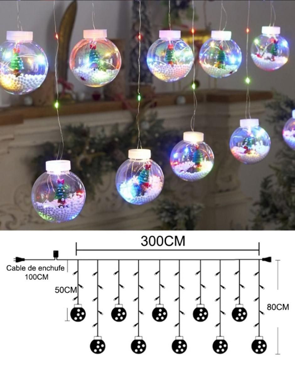 Serie led Cortina de Luces Led Navideñas con 10 esferas Decorativas SDD135 con 10 focos 6