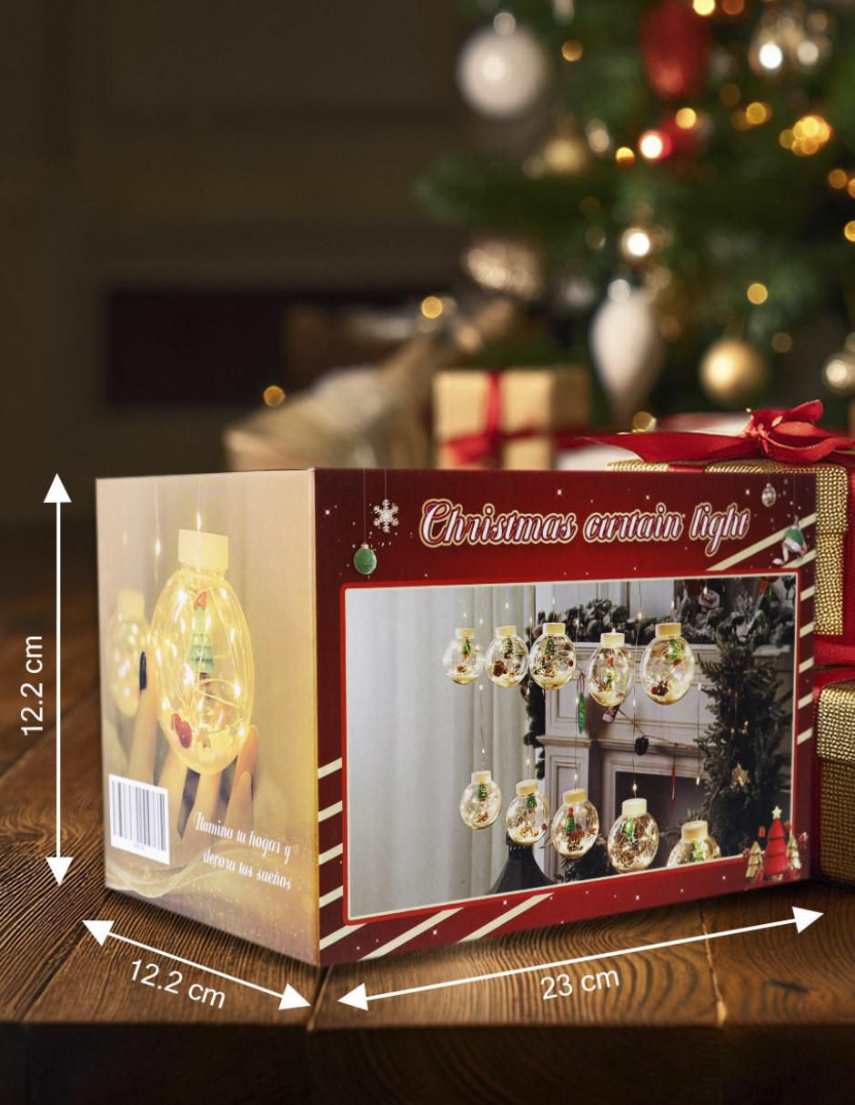 Serie led Cortina de Luces Led Navideñas con 10 esferas Decorativas SDD135 con 10 focos 7