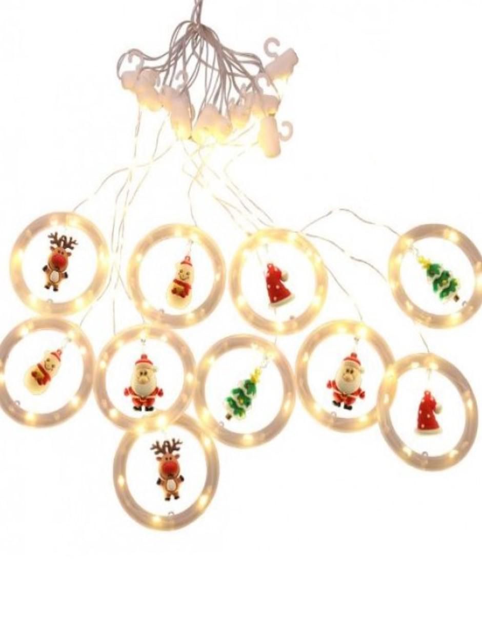 Serie led Cortina de Luces Led Navideñas de 10 Aros Decorativos SDD137 con 10 focos
