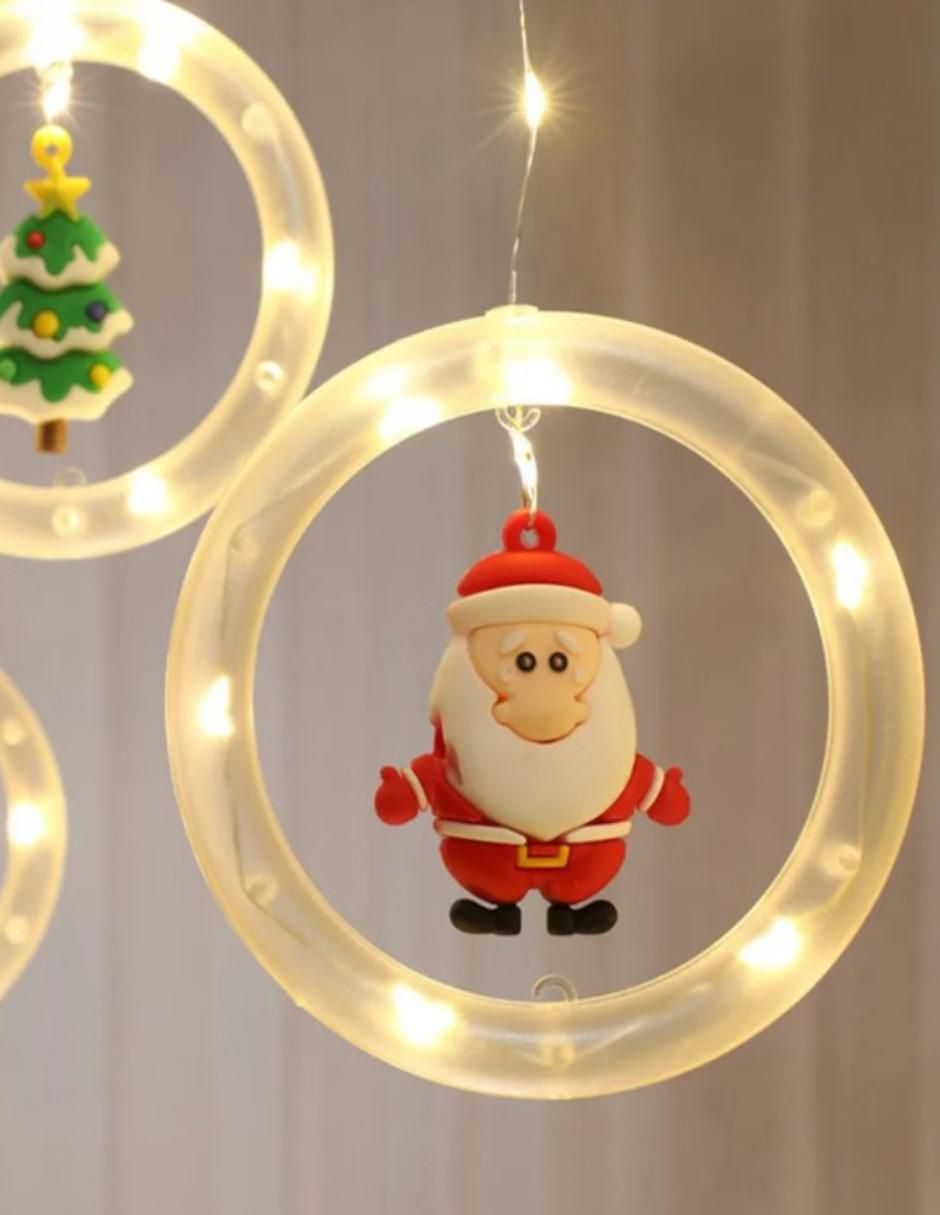 Serie led Cortina de Luces Led Navideñas de 10 Aros Decorativos SDD137 con 10 focos 4