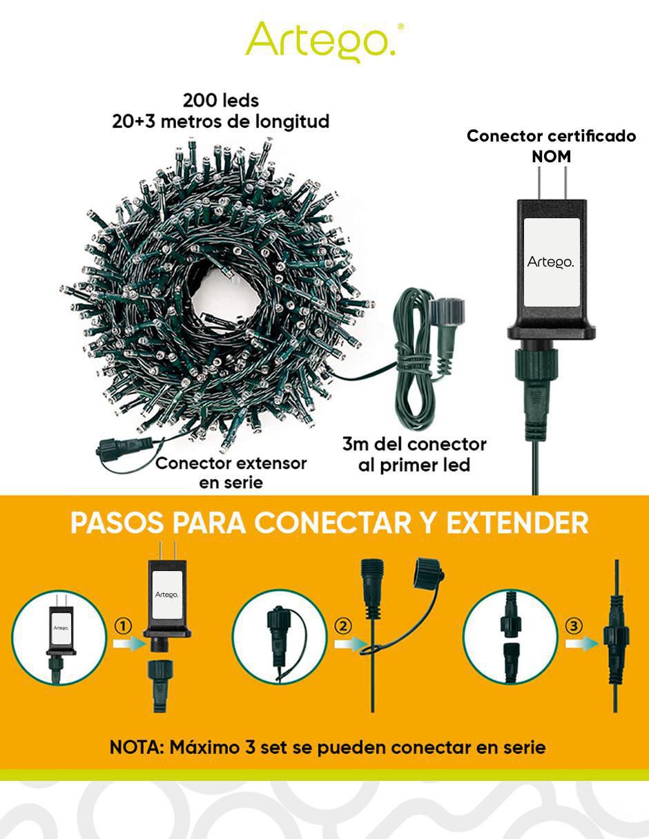 Serie funciones led artego luces de navidad navidad "con" 200 "focos"