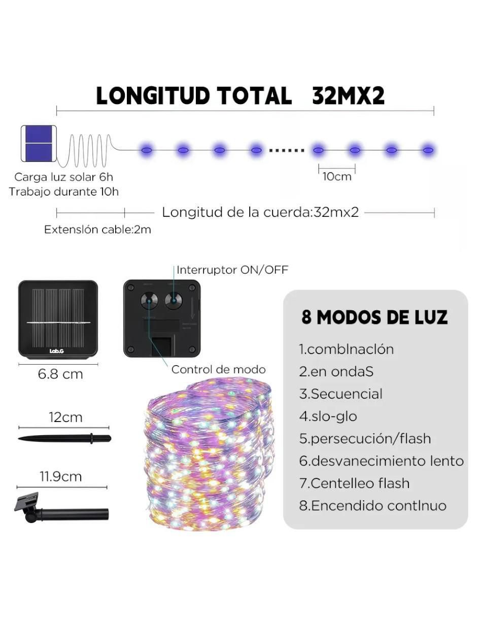 Serie LED Luces solares con 600 focos 5