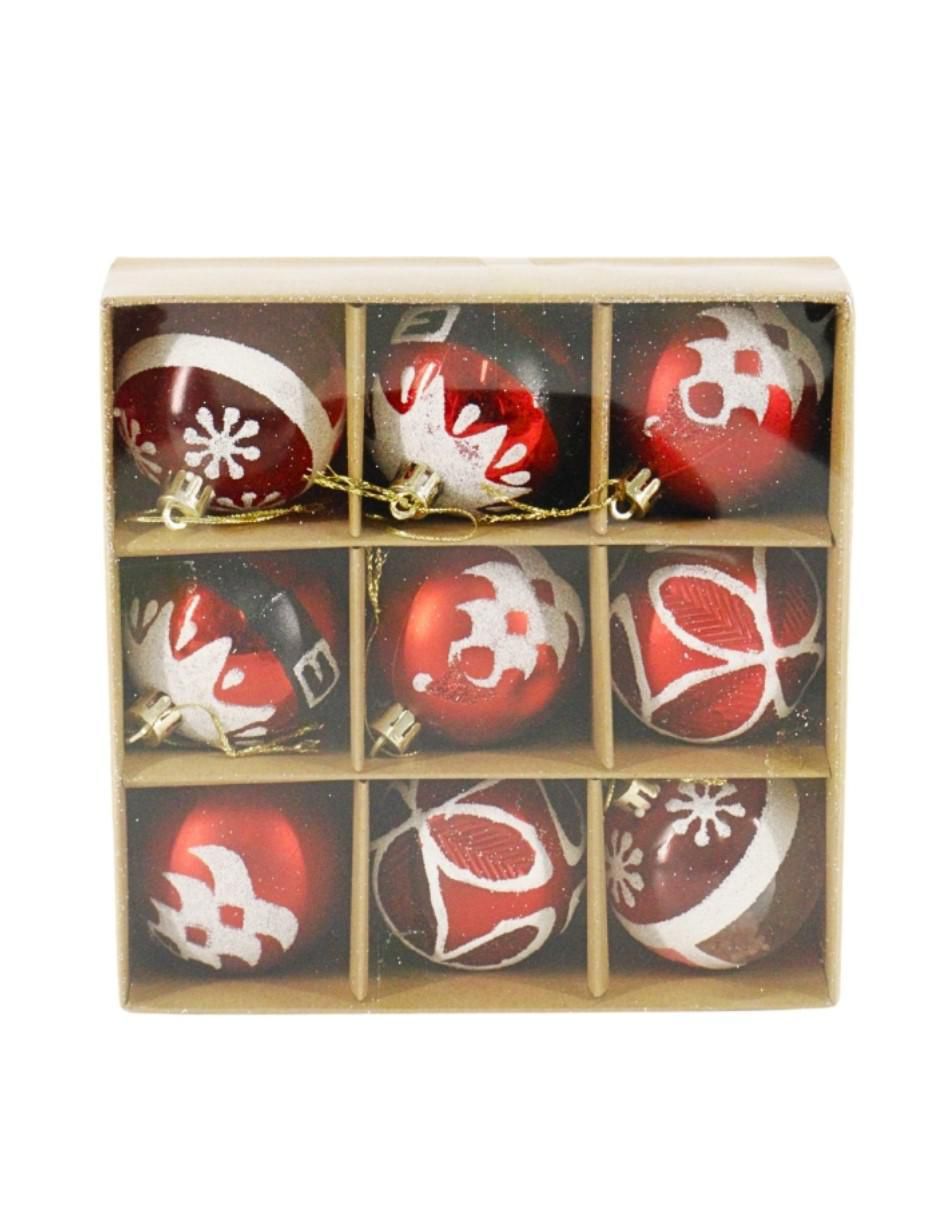 Set de esfera navideña Estilo Santa Claus con 9 piezas
