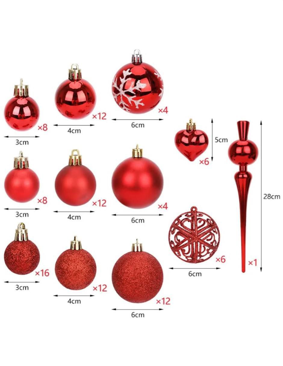 Set de esfera navideña cm-top paquete de 101 esferas navideñas "con" 101 "piezas"