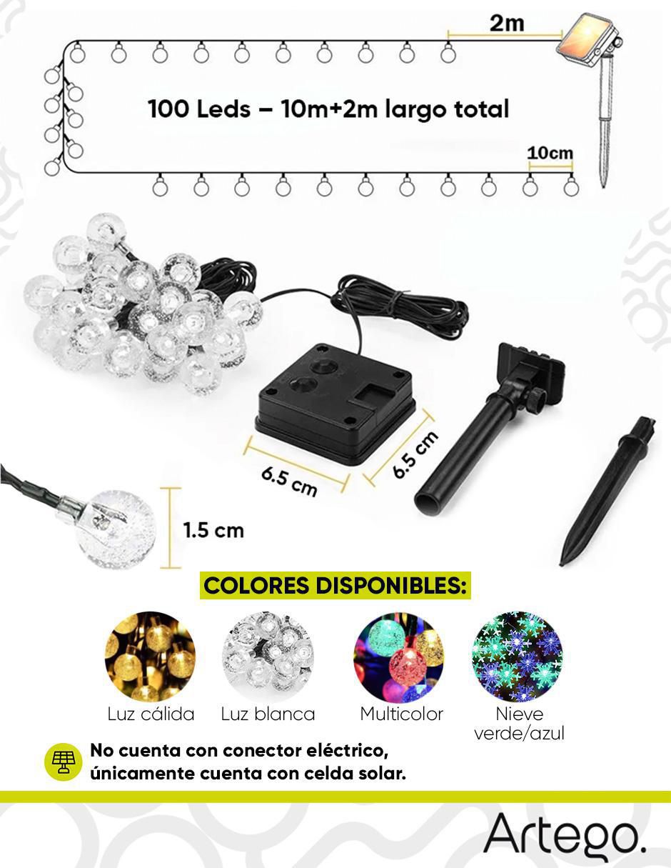Set luces LED Solar con 100 focos 9