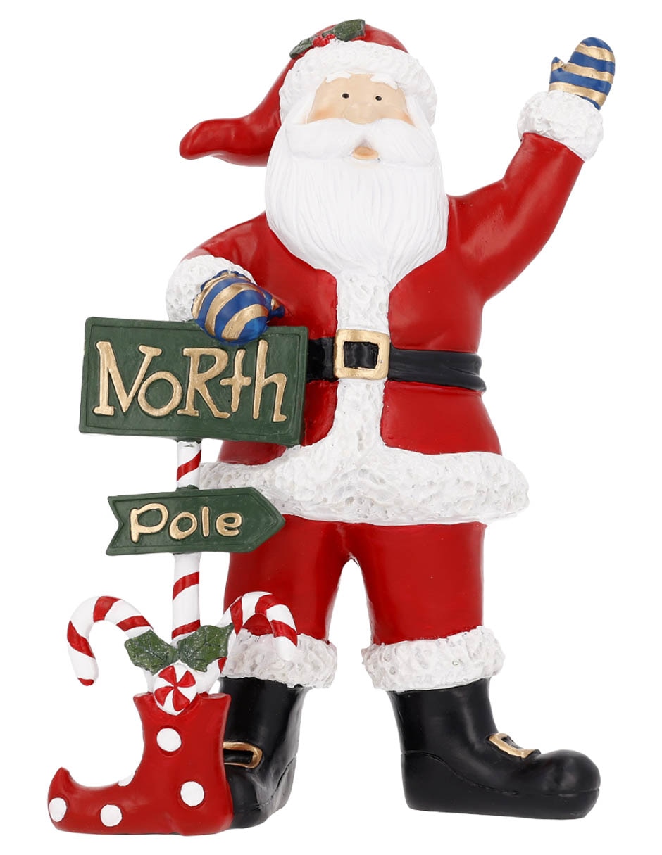 Figura decorativa navideña de santa claus de resina