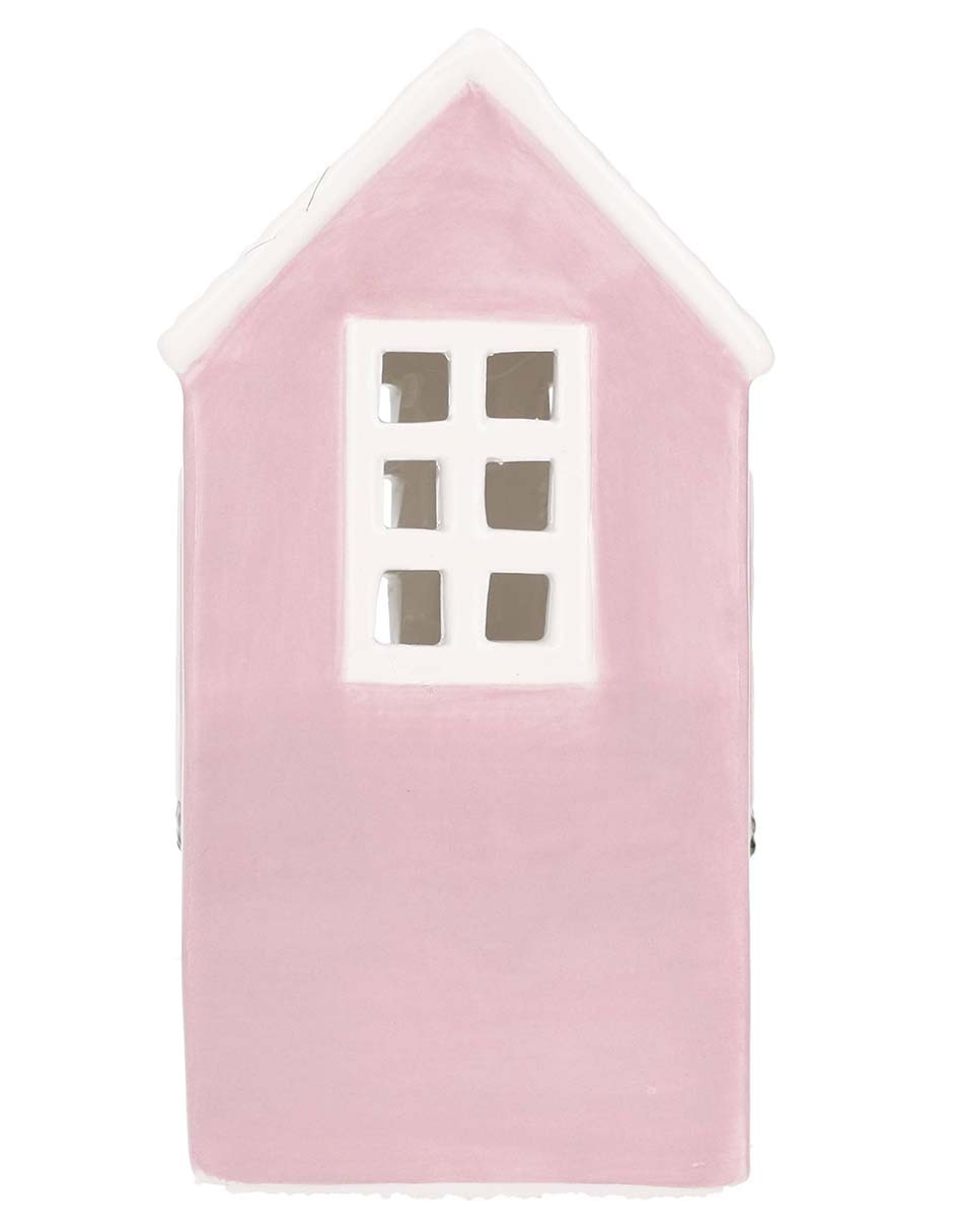 Figura decorativa navideña de casa de cerámica 3