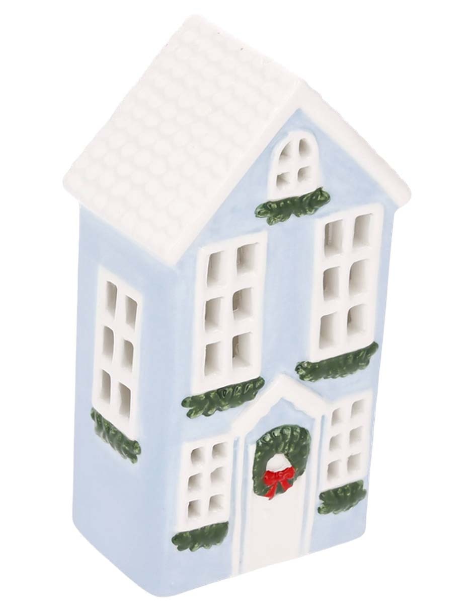 Figura decorativa navideña de casa de cerámica 2