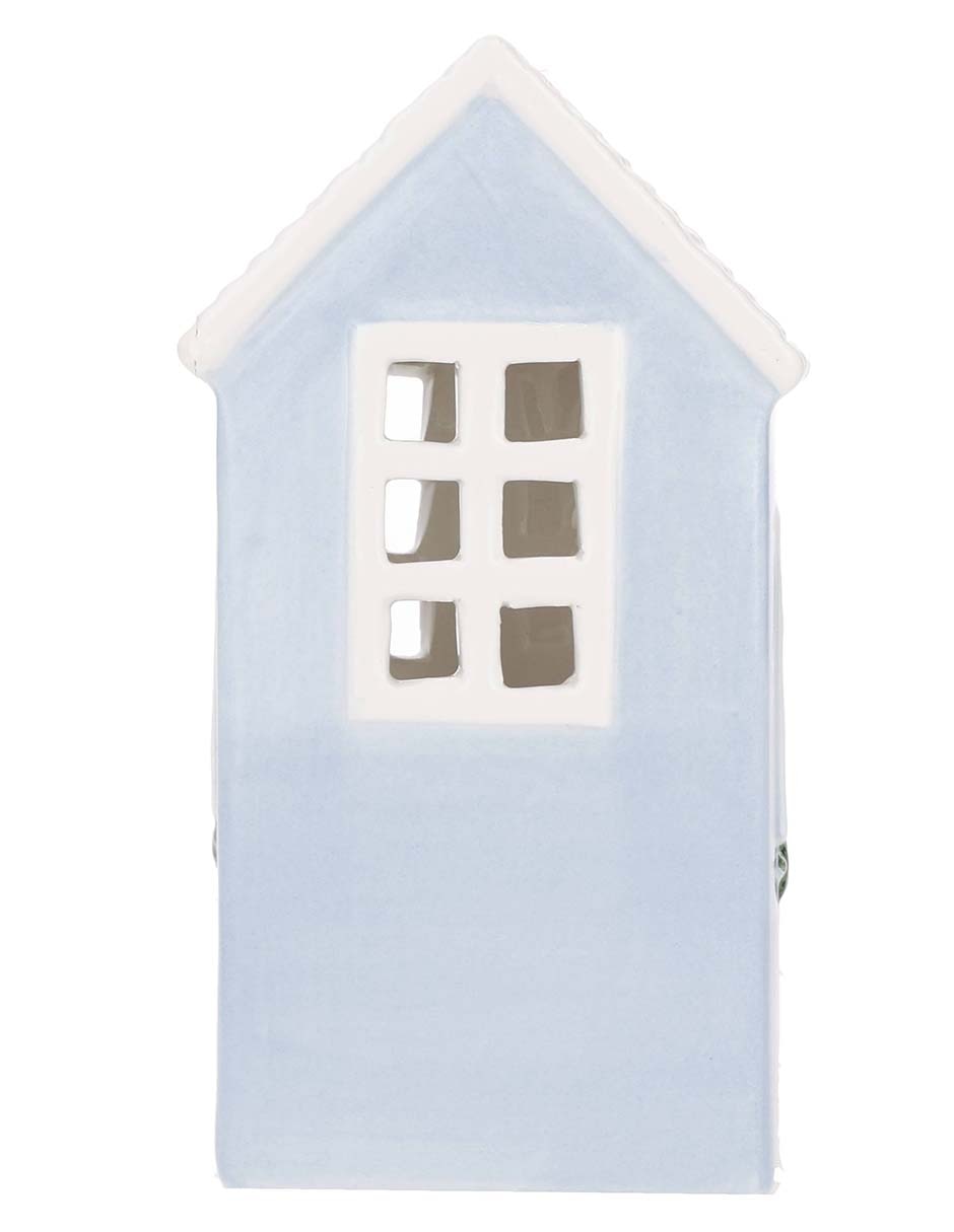 Figura decorativa navideña de casa de cerámica 3