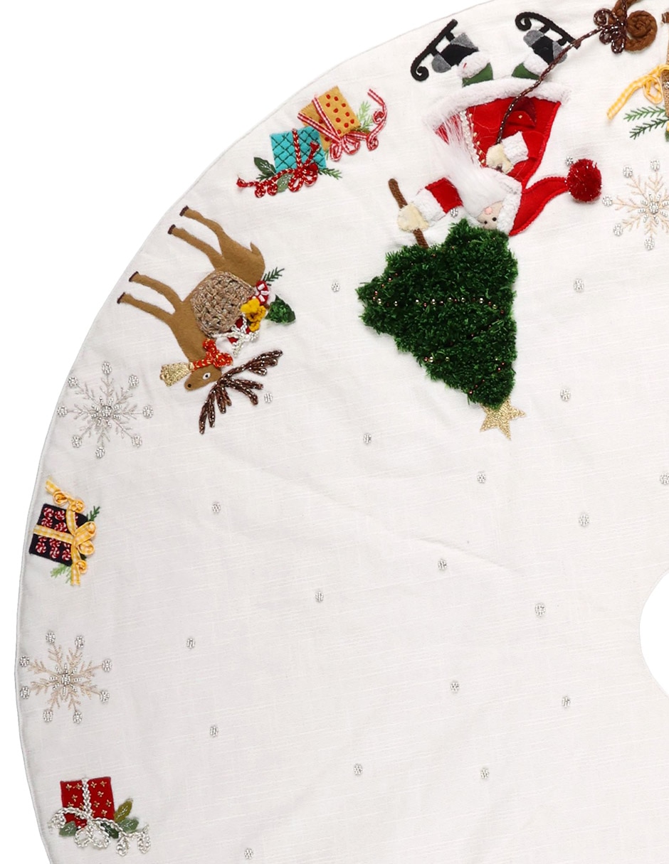 Pie de árbol estampado navideño 3