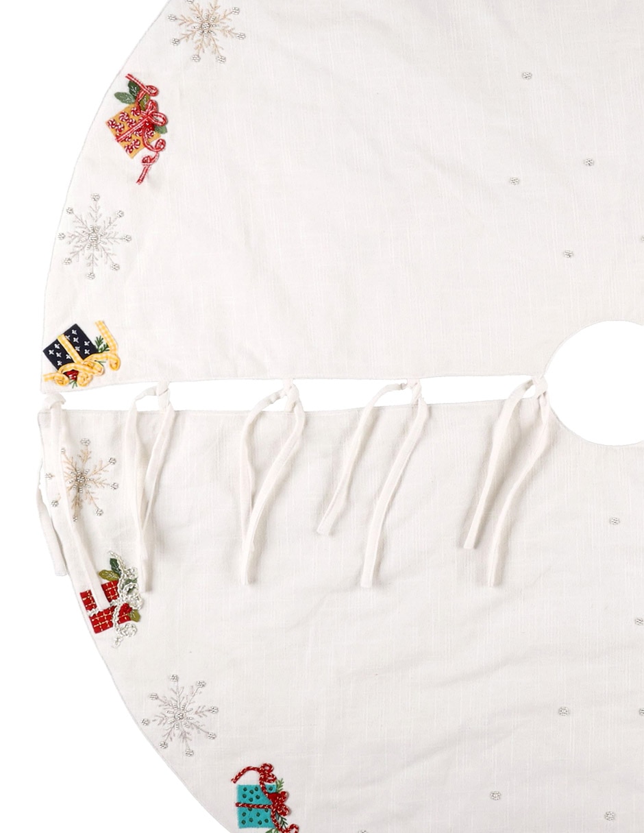 Pie de árbol estampado navideño 4