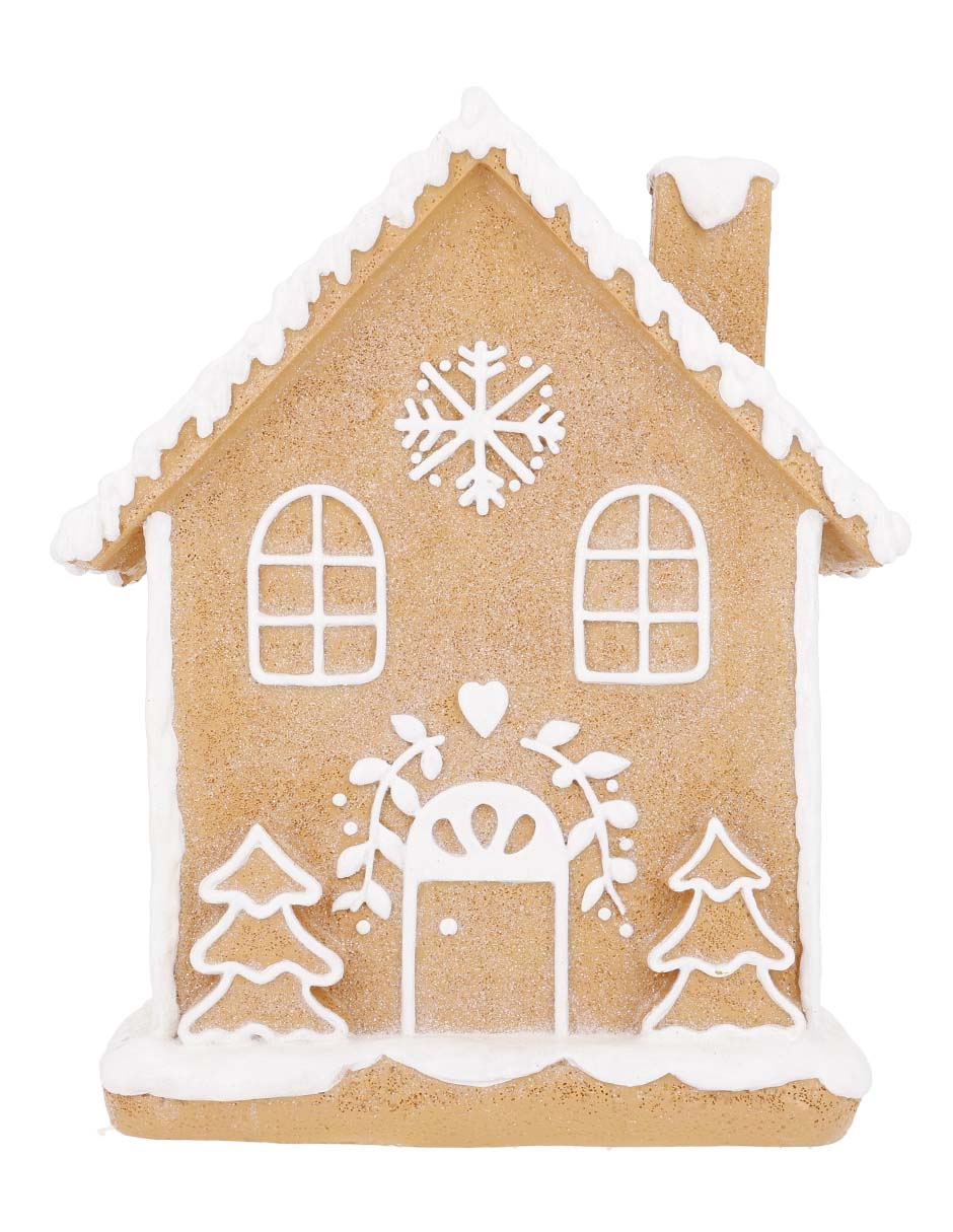 Figura decorativa navideña de casa de jengibre