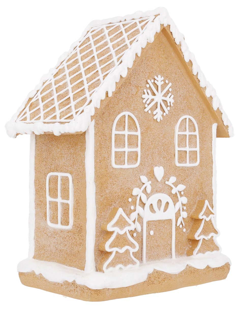 Figura decorativa navideña de casa de jengibre 4