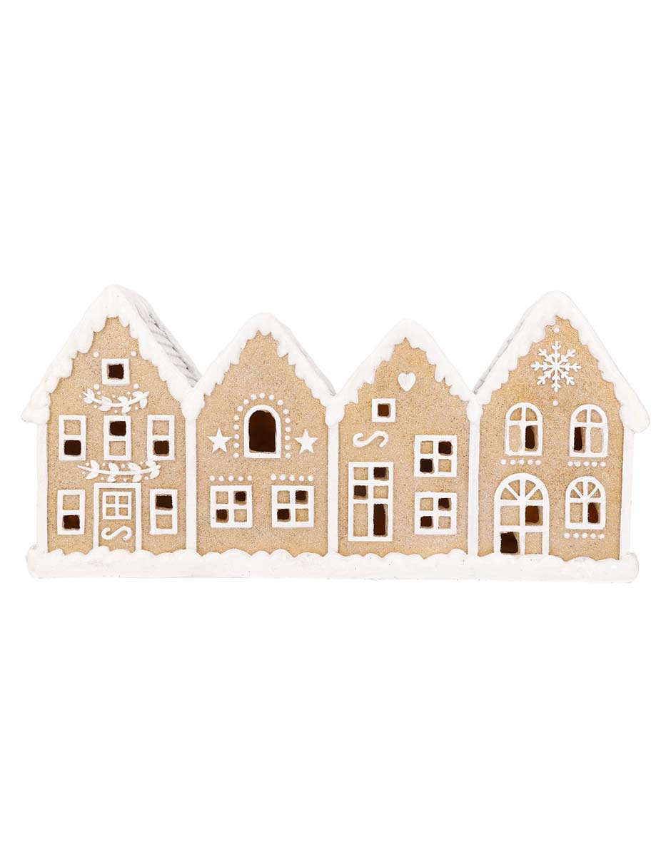 Figura decorativa navideña de casa de jengibre