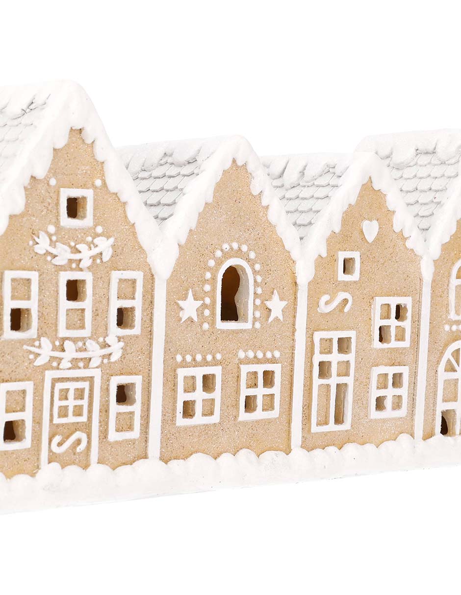 Figura decorativa navideña de casa de jengibre 4