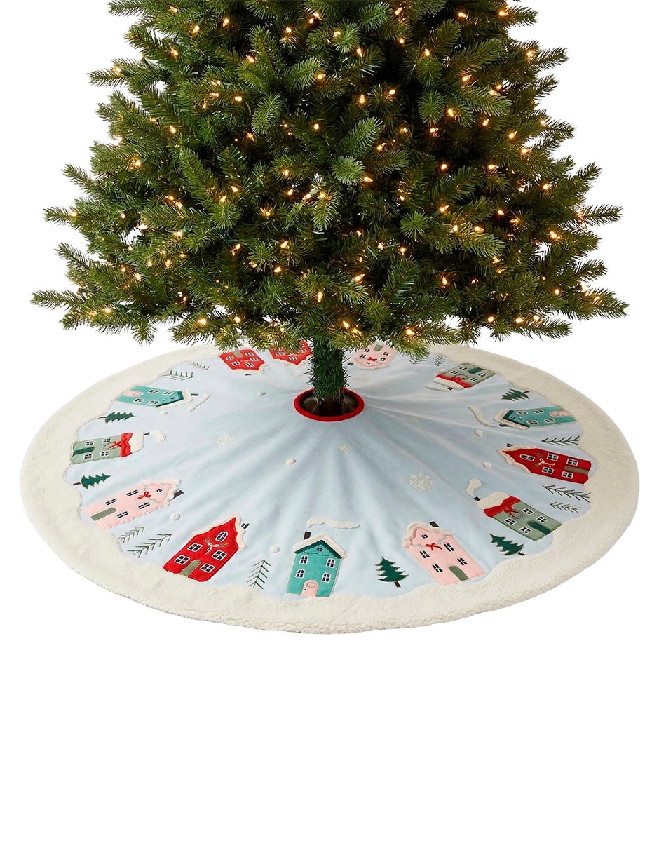 Pie de árbol estampado navideño 4
