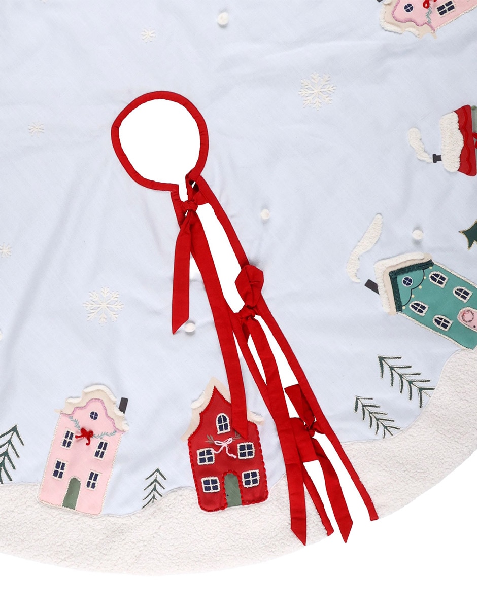Pie de árbol estampado navideño 2