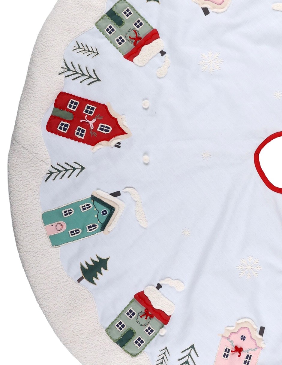 Pie de árbol estampado navideño 3