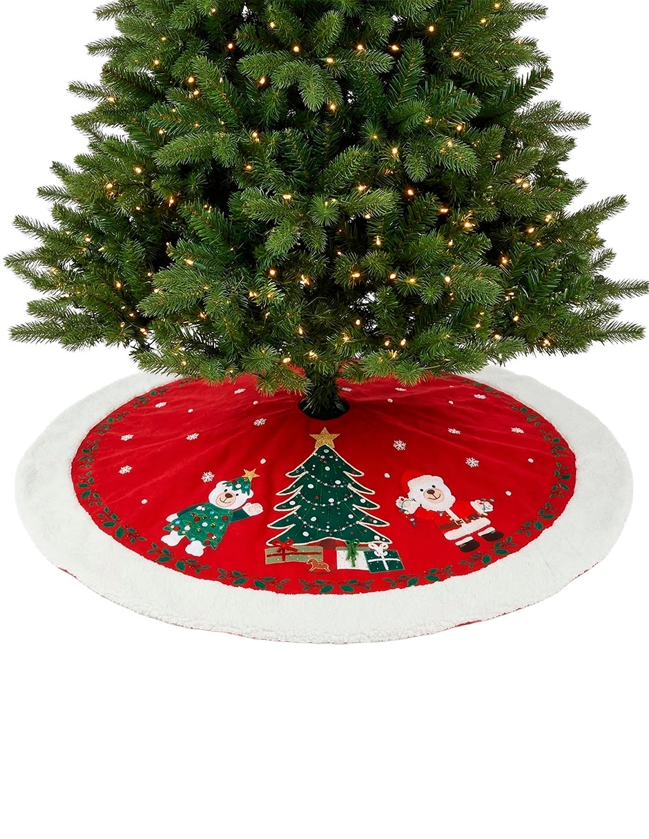 Pie de árbol estampado navideño 4