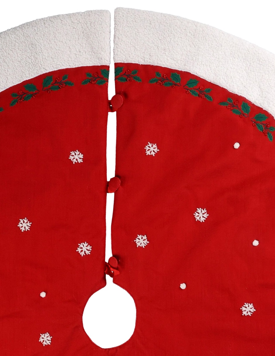 Pie de árbol estampado navideño 2