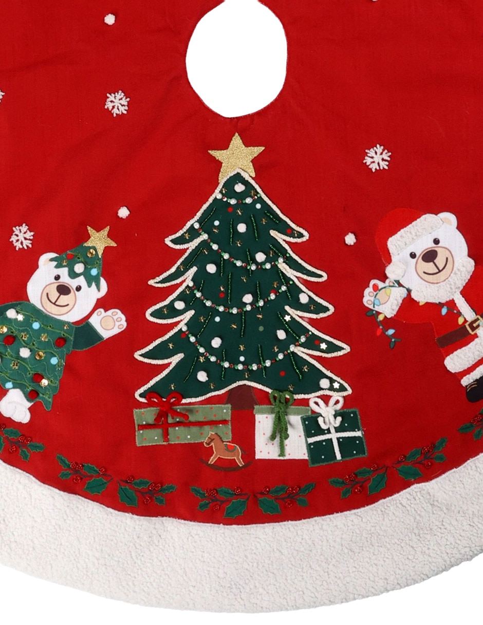 Pie de árbol estampado navideño 3