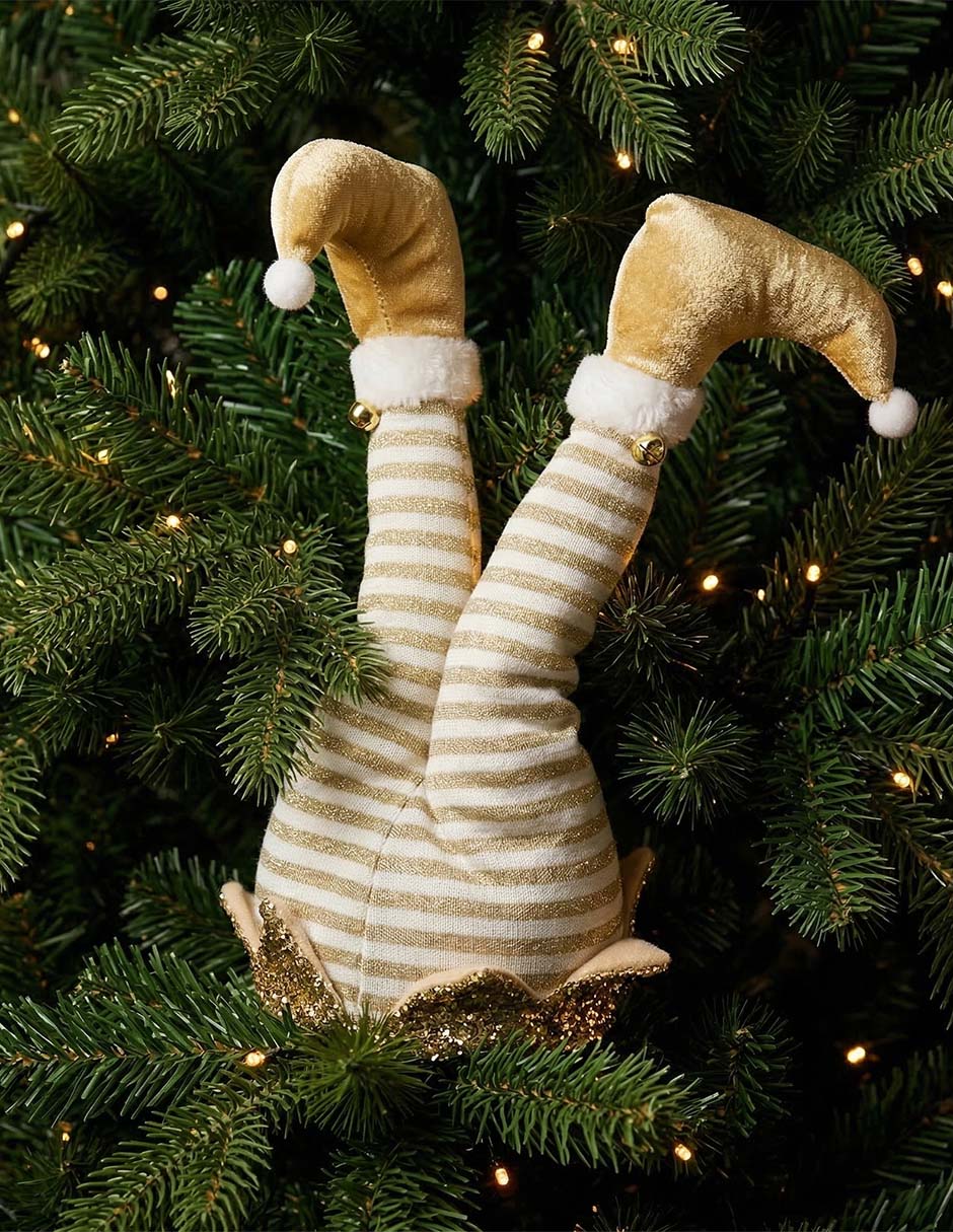 Ornamento navideño piernas de Elfo Metallic 6