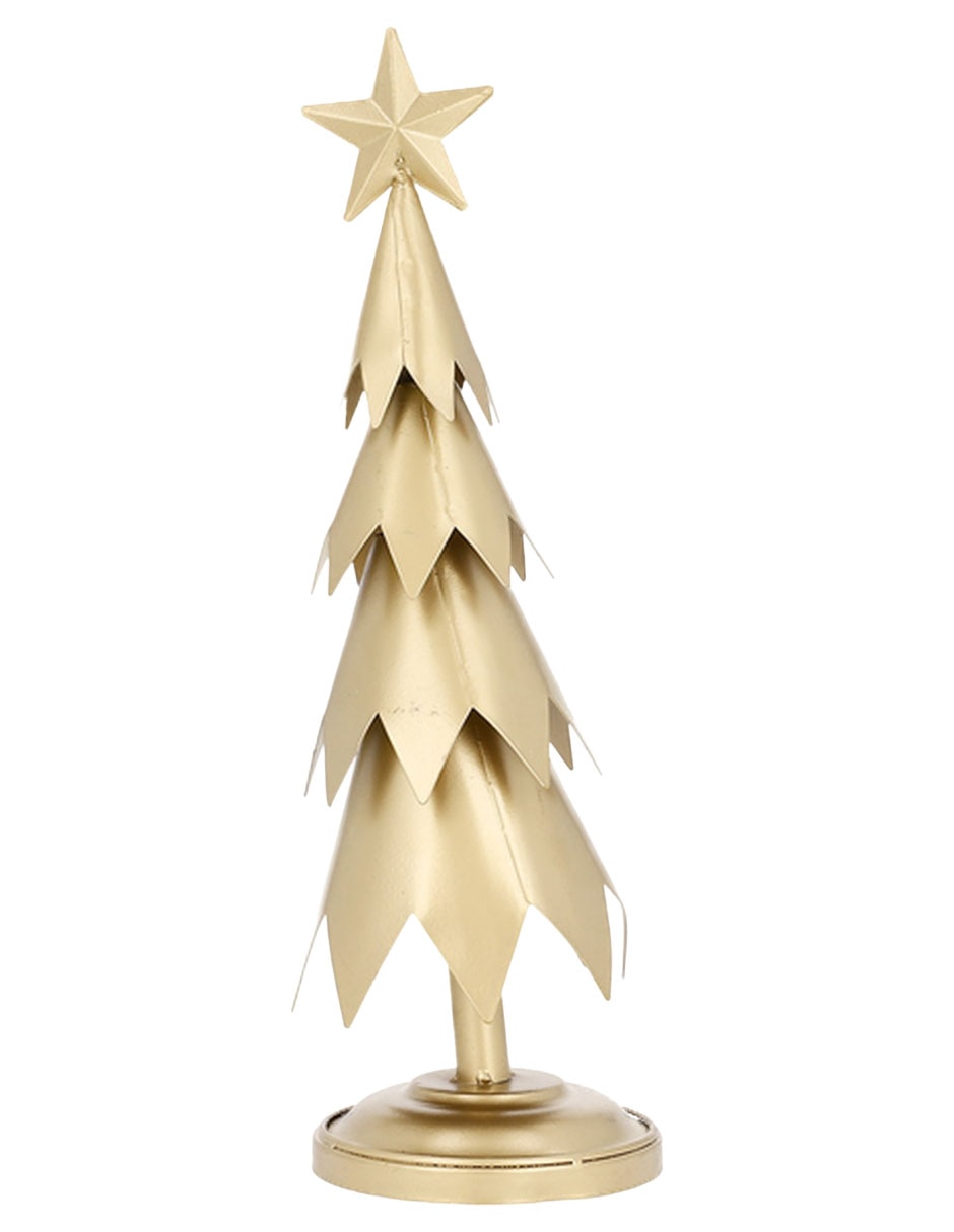 Arbol de navidad metal dorado grande