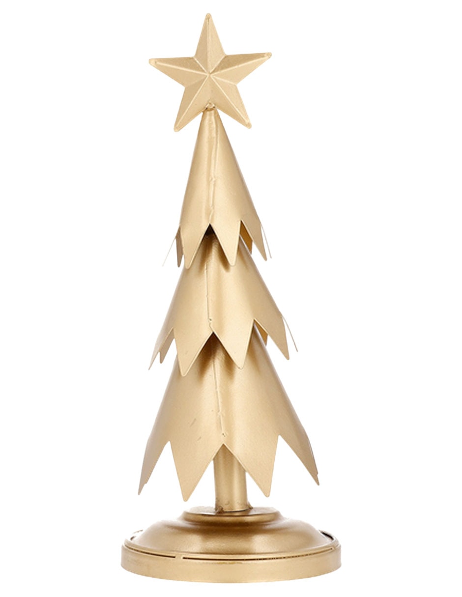 Arbol de navidad metal dorado pequeño