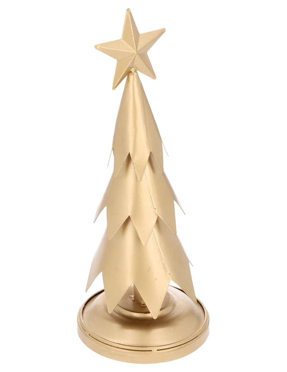 Arbol de navidad metal dorado pequeño 2