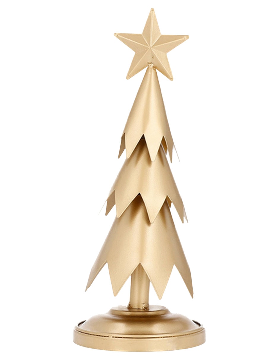 Arbol de navidad metal dorado pequeño 3