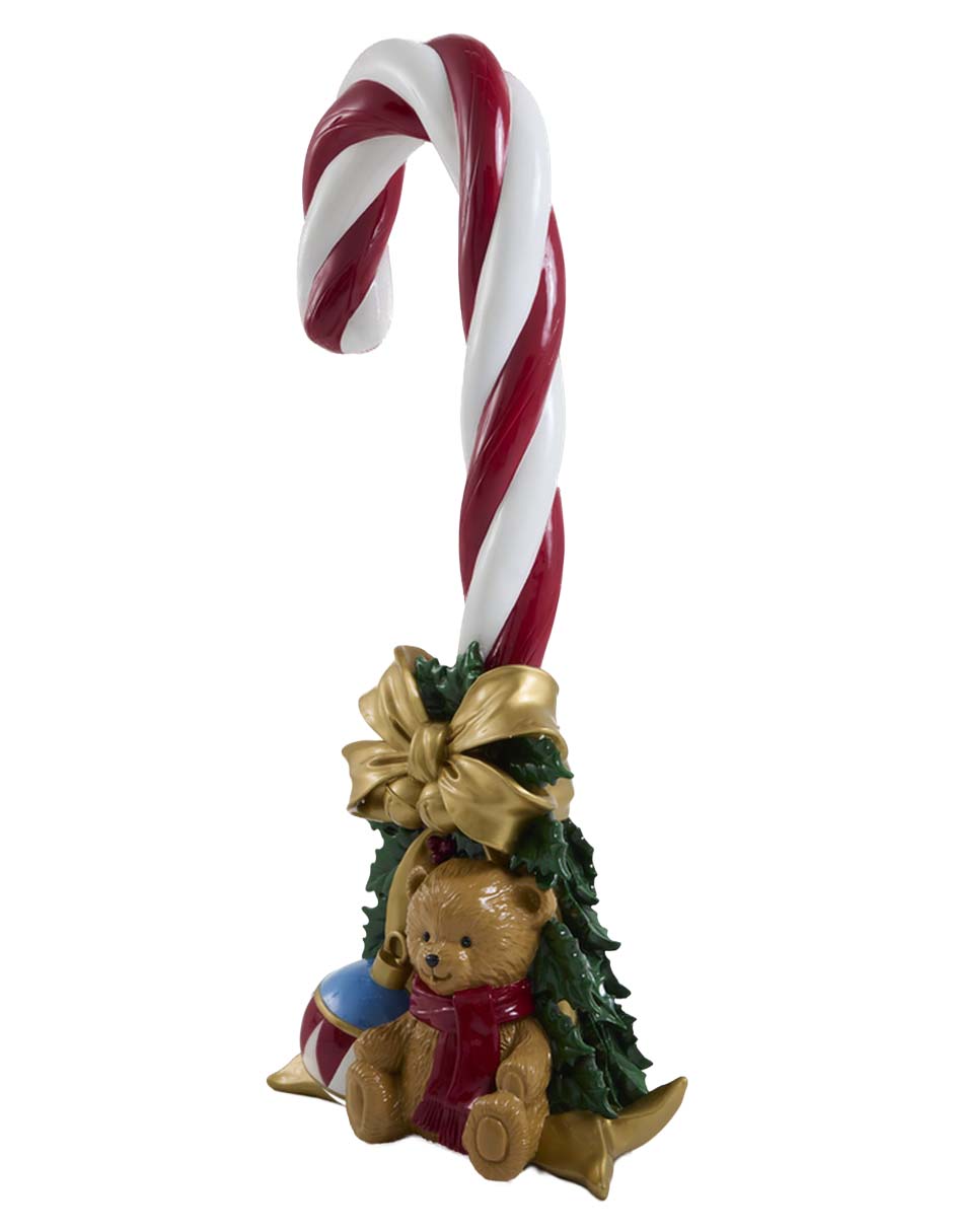 Figura decorativa navideña de bastón de cerámica 2