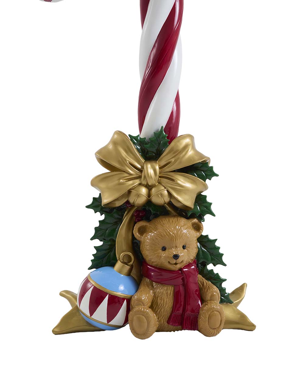 Figura decorativa navideña de bastón de cerámica 4