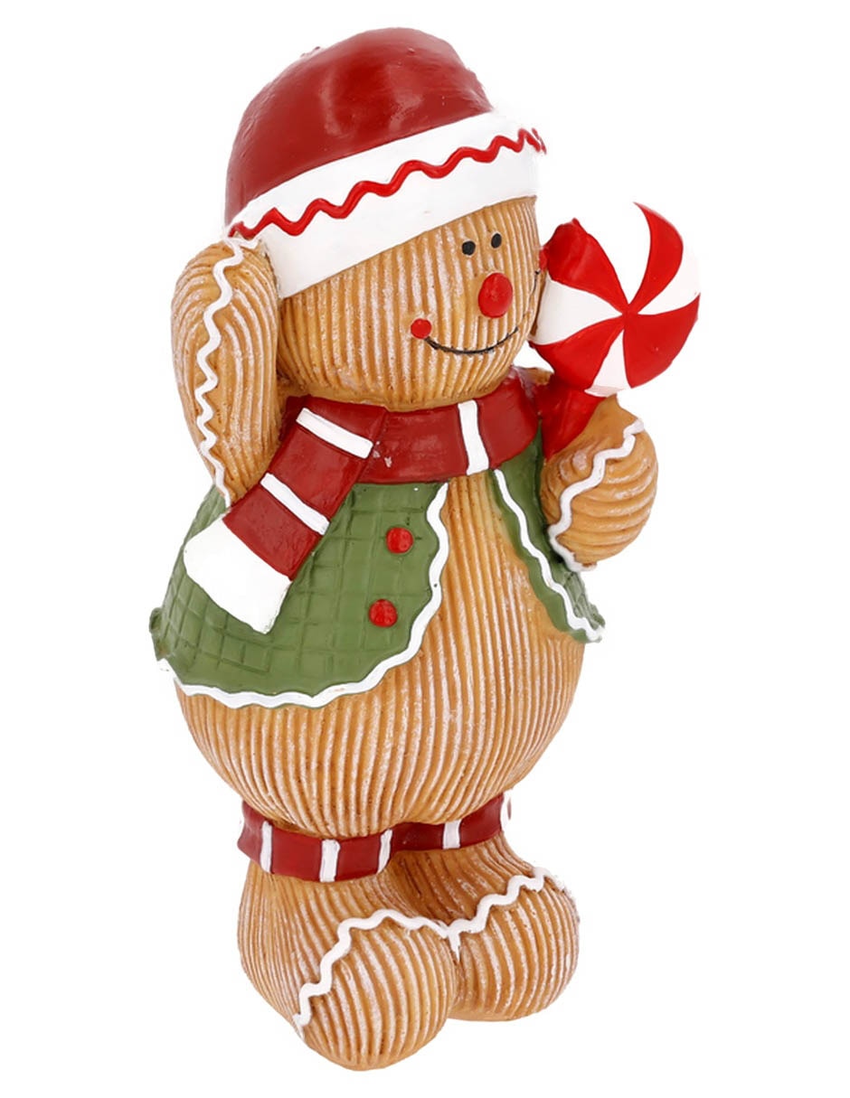 Figura decorativa navideña de muñeco de jengibre de resina 2